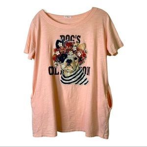 Obba Style‎ Pug with Floral Head Dress Long T-shirt